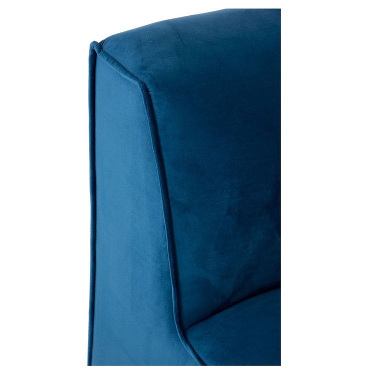 Fauteuil large tissu bleu Nissy - Photo n°6