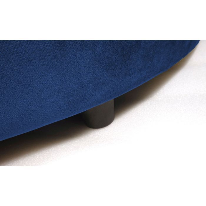 Fauteuil large velours bleu Musto 115 cm - Photo n°5