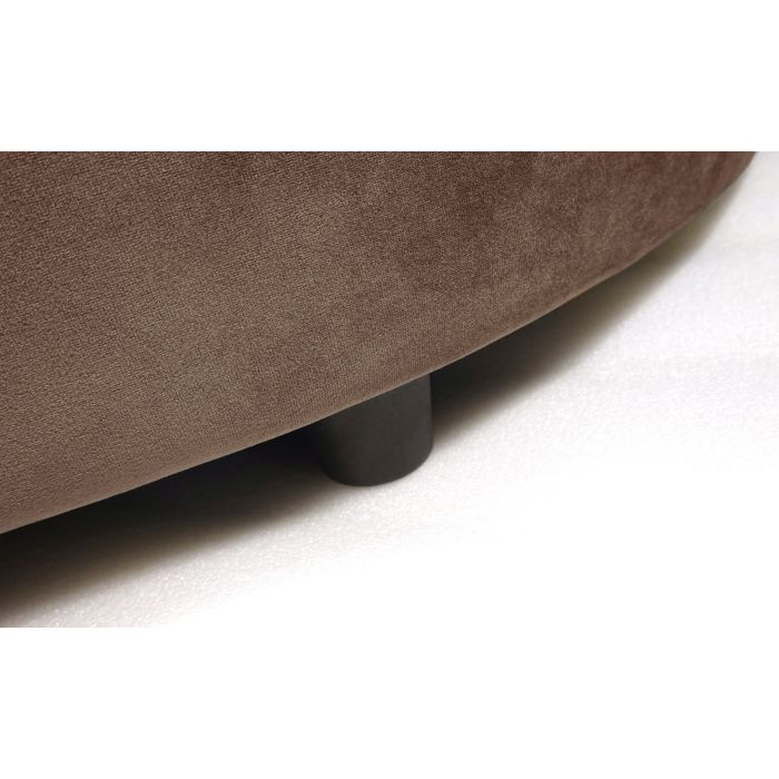 Fauteuil large velours taupe Musto 115 cm - Photo n°5