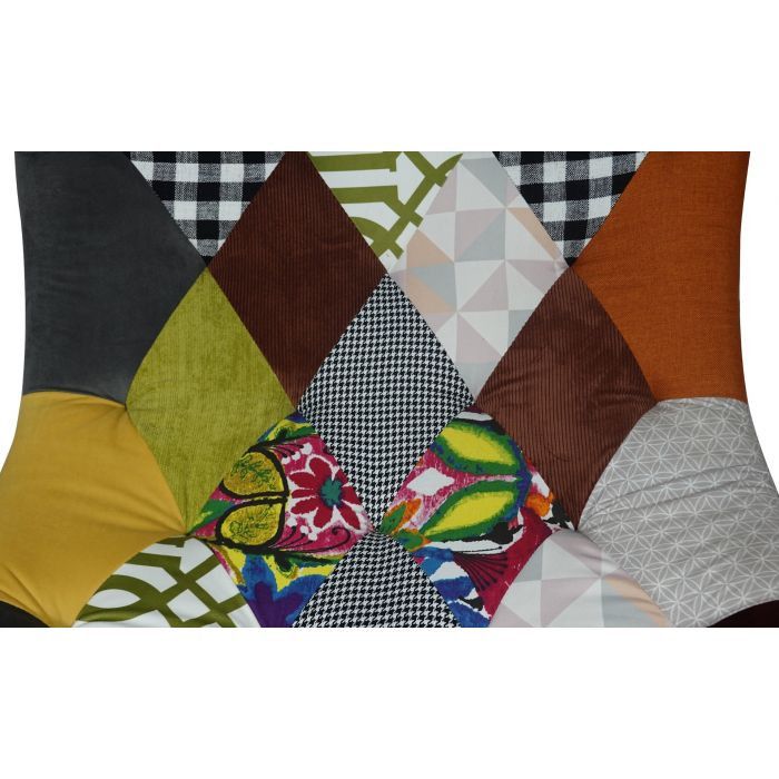 Fauteuil patchwork tissu multicolore et pieds bois clair Ulric - Photo n°6