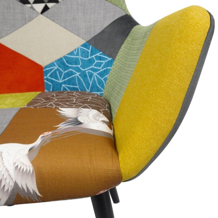 Fauteuil patchwork tissu multicolore Yuggy - Photo n°4