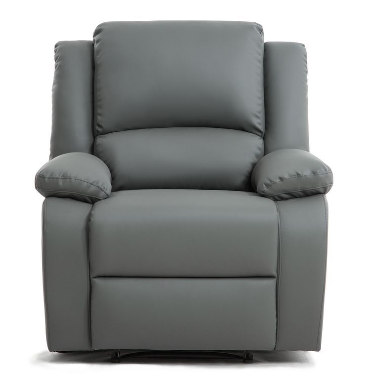 Fauteuil relaxation manuel simili cuir gris Confort - Photo n°1
