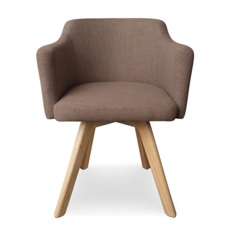Fauteuil Scandinave tissu taupe Kanty - Photo n°2
