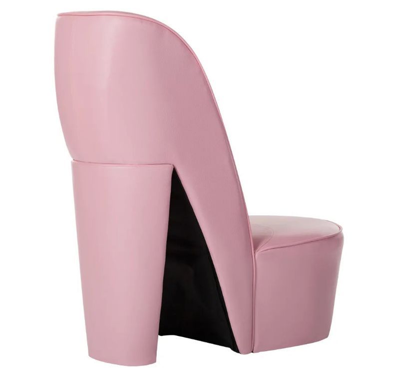 Fauteuil simili cuir rose Fashionly - Photo n°3
