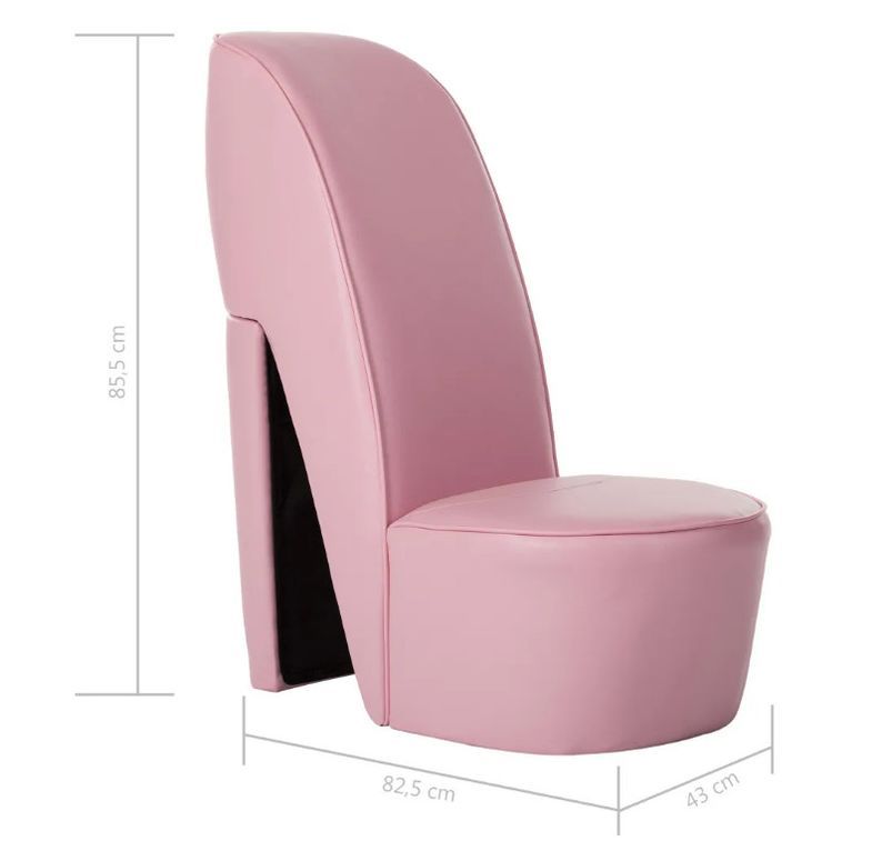 Fauteuil simili cuir rose Fashionly - Photo n°7