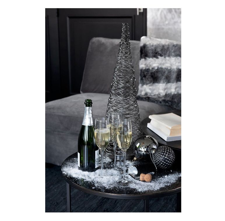 Flûte à champagne transparent et argenté Liath - Photo n°2