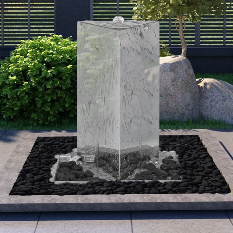 Fontaine de jardin et pompe Acier inoxydable 76 cm Triangulaire - Photo n°1