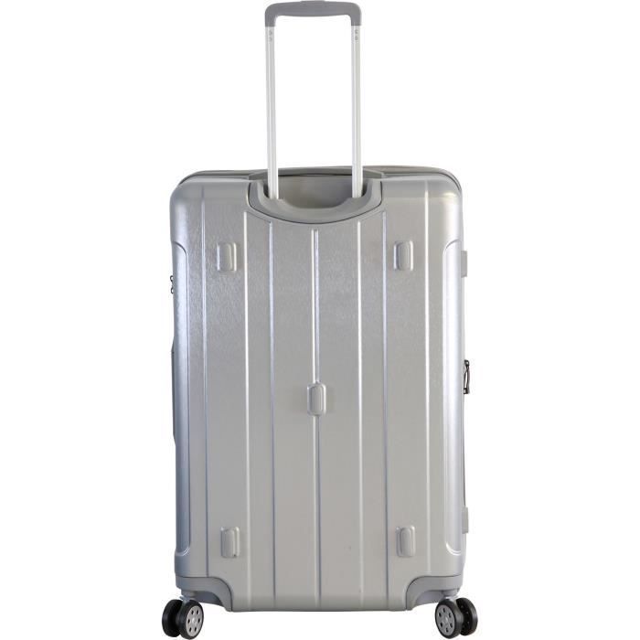 FRANCE BAG Valise 8 Roues Extensible Cadenas TSA Polycarbonate/ABS Argent - Photo n°3