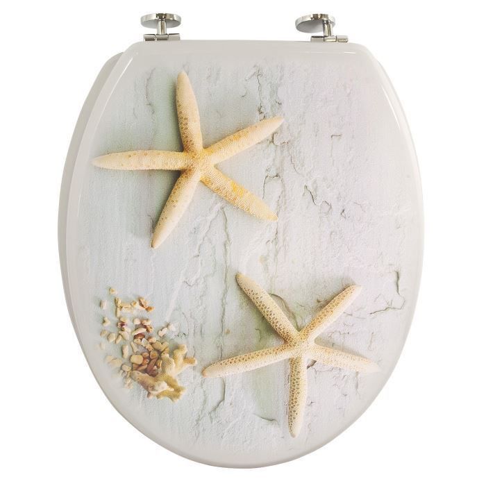 FRANDIS Abattant WC bois décor étoile de mer - Photo n°1