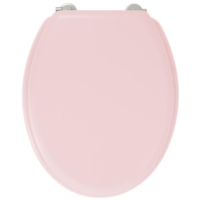 GELCO DESIGN Abattant WC Dolce - Charnieres inox - Bois moulé - Rose crystal - Photo n°1