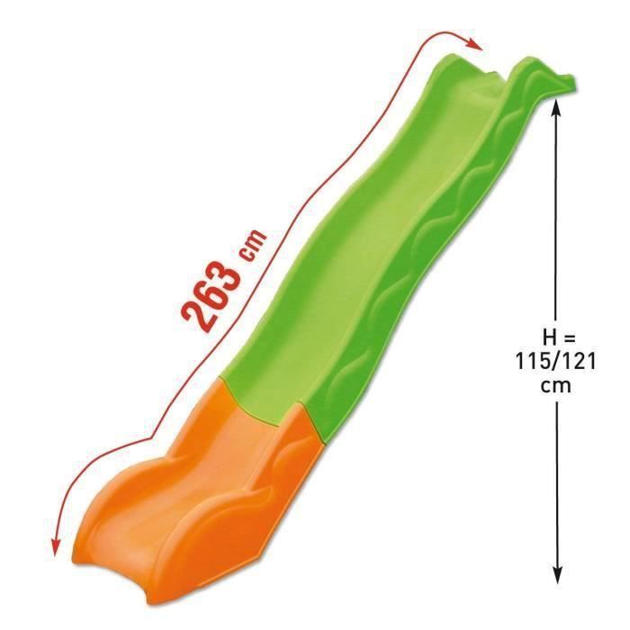 Glissiere de toboggan verte et orange pour portique - 2,63m de glisse TRIGANO - Photo n°1