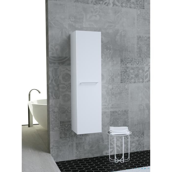 GLOSSY Colonne de salle de bain L 30cm - Blanc laqué brillant - Photo n°3