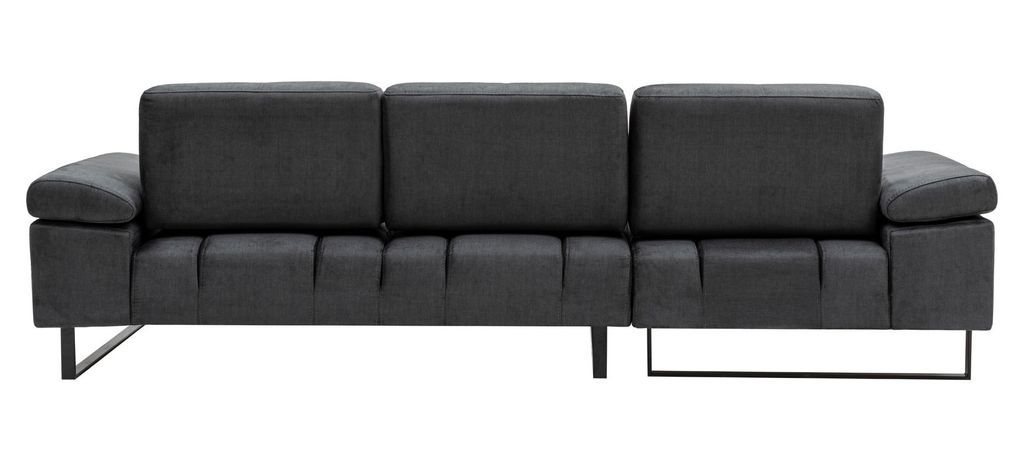 Grand canapé d'angle gauche moderne tissu doux anthracite pieds métal noir Kustone 314 cm 314 cm - Photo n°4
