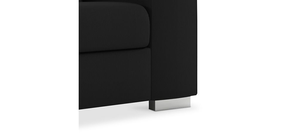 Grand fauteuil moderne tissu noir Maelys 117 cm - Photo n°3