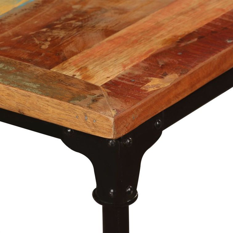 Grande table industrielle rectangulaire bois massif recomposé Vintale 240 cm - Photo n°3