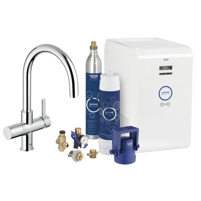 GROHE Blue Professional Kit de démarrage de filtration de l'eau et production réfrigérante et / ou gazeuse avec robinet mitigeur - Photo n°1