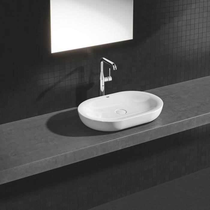 Robinet Salle de Bain Noir Mitigeur Lavabo Haut Bec Pivotant 360