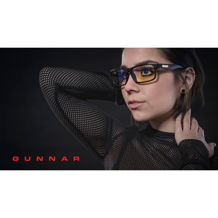 GUNNAR Lunettes écran Enigma Onyx Gunnar - anti reflets bleus - Monture noire et verres ambrés - filtrent 65% - Photo n°4