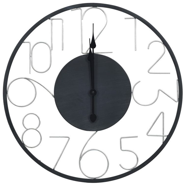 Horloge murale Noir 60 cm Métal 2 - Photo n°3