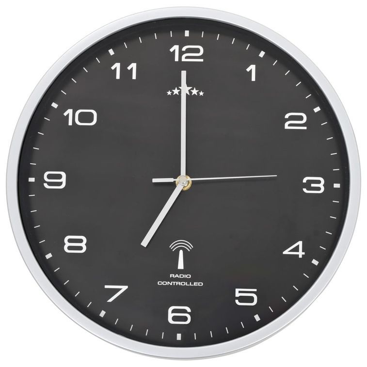 Horloge murale radioguidée avec mouvement à quartz 31 cm Noir - Photo n°3