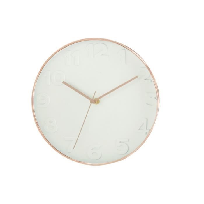 Horloge murale ronde diametre 30,5 cm Blanc - Photo n°1
