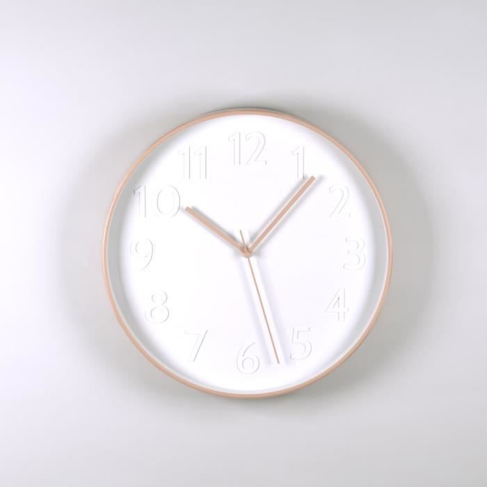 Horloge murale ronde diametre 30,5 cm Blanc - Photo n°4