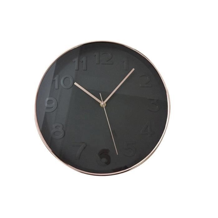 Horloge murale ronde diametre 30,5 cm Noir - Photo n°1