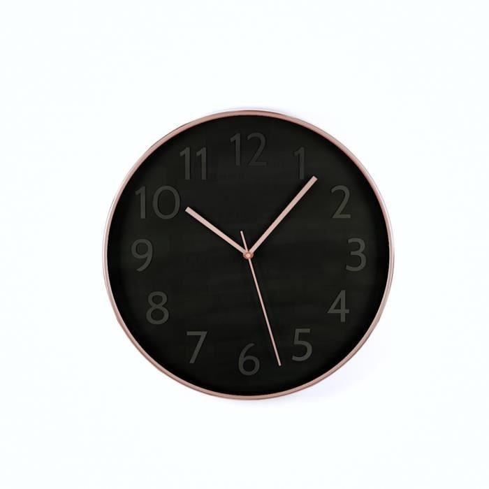 Horloge murale ronde diametre 30,5 cm Noir - Photo n°4