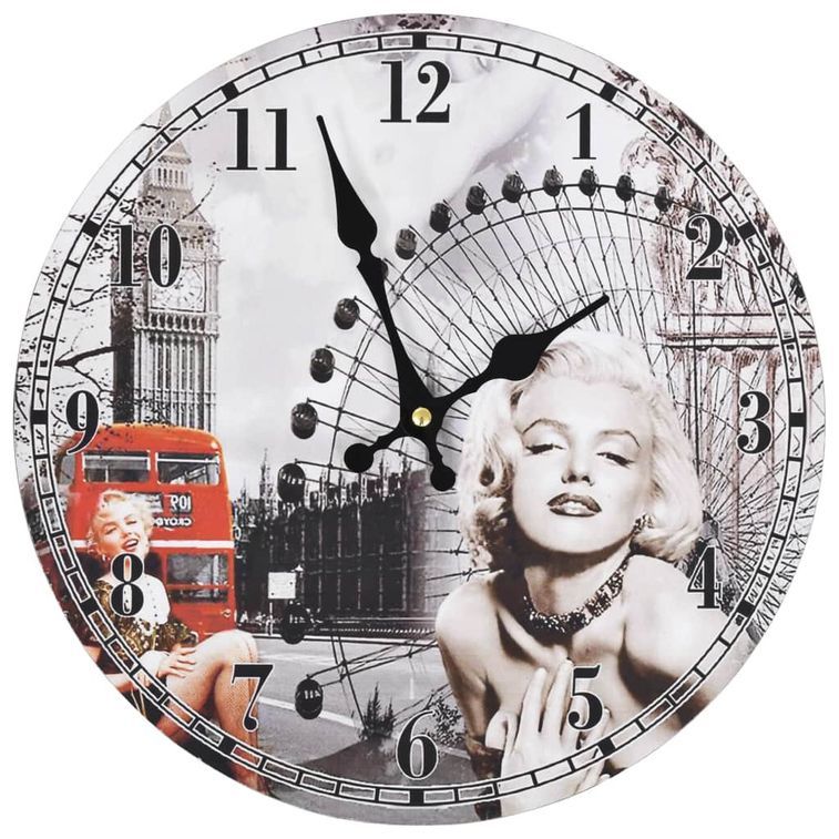 Horloge murale vintage Marilyn Monroe 30 cm - Photo n°1