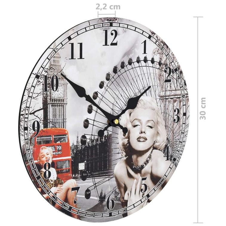 Horloge murale vintage Marilyn Monroe 30 cm - Photo n°6