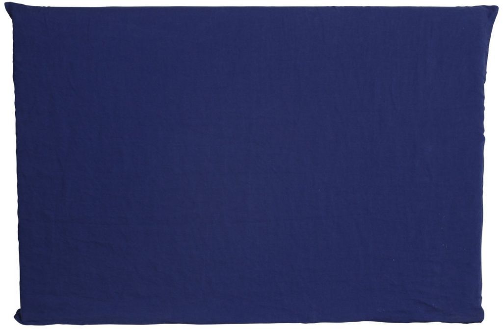 Housse de tête de lit lin lavé bleu indigo 160 - Photo n°1
