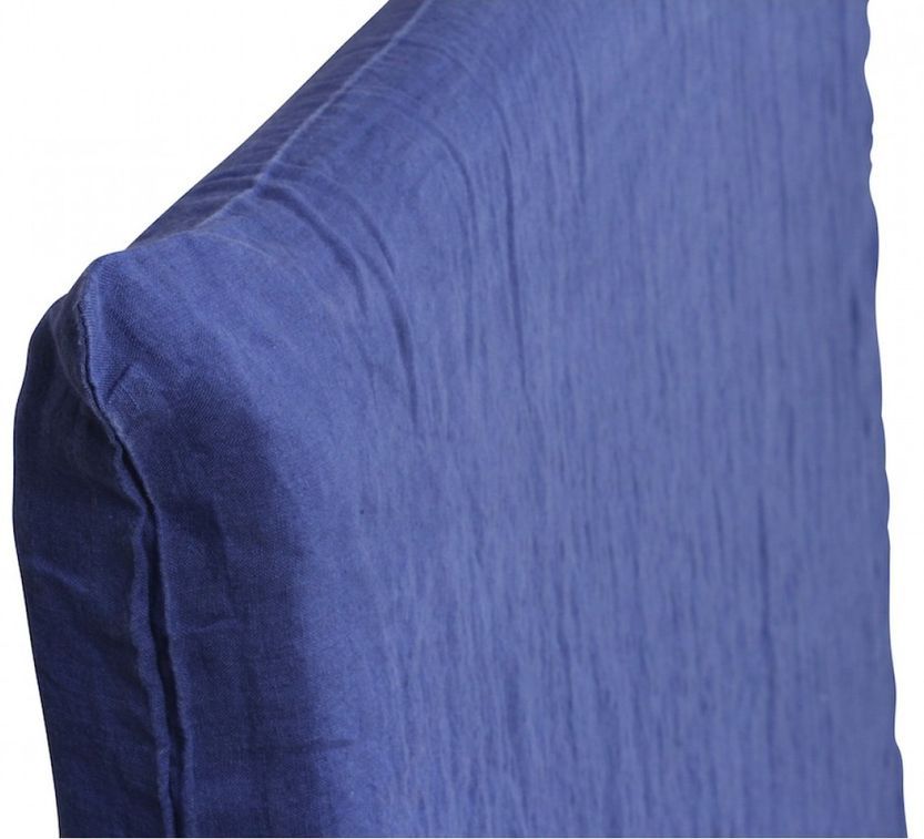 Housse de tête de lit lin lavé bleu indigo 160 - Photo n°2