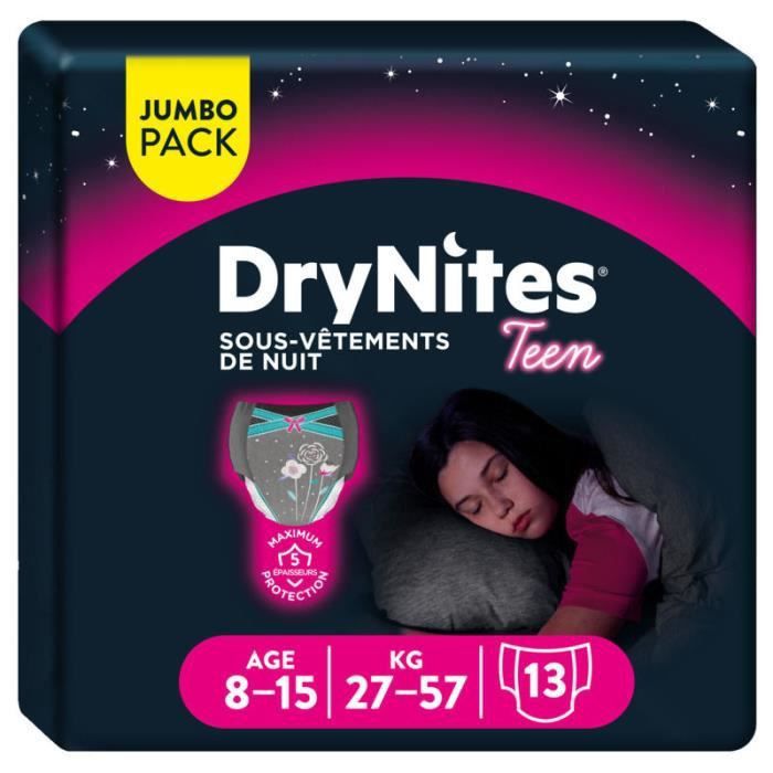 Drynites - Huggies culotte de nuit garçon 8-15ans (13 pièces) en