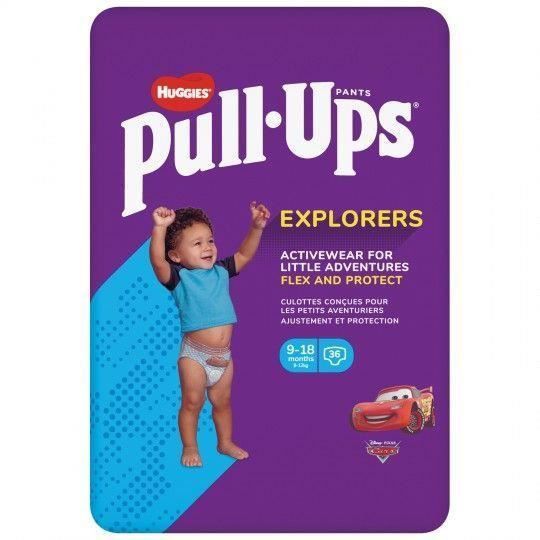 HUGGIES PULL-UPS Couches bébé garçon - Taille 4 - 9 a 18 mois - 8 a 12 kg - Le paquet de 36 couches - Photo n°1