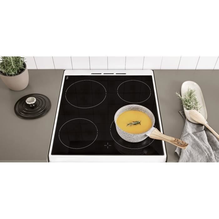 INDESIT IS5V5CCW/E - Cuisiniere table vitrocéramique - 4 zones de cuisson - 1700 W - L 50 cm - Blanc - Photo n°2