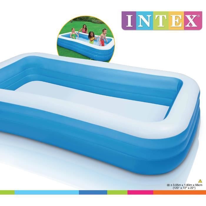 INTEX Piscine gonflable rectangulaire pour la famille - 3,05 x1,83 x 0,56m - Photo n°3