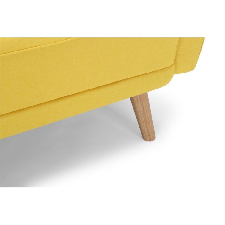 Canapé d'angle scandinave réversible et convertible tissu jaune Nolan 235 cm - Photo n°9