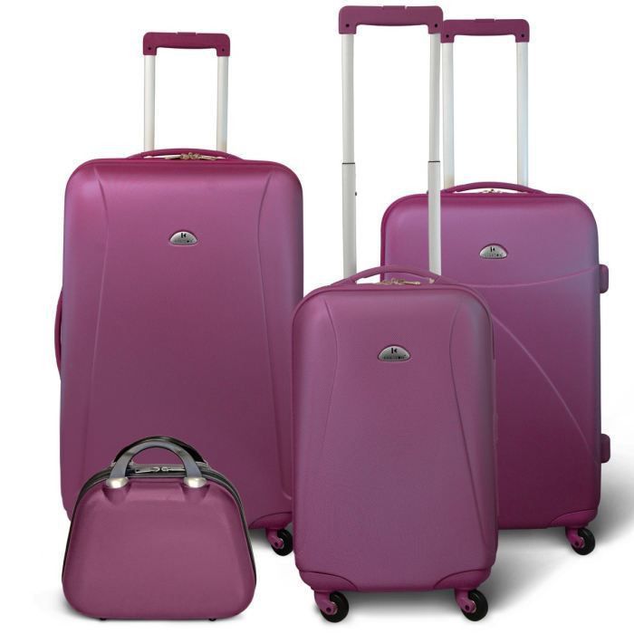 KINSTON Set 3 valises 4 roues + Vanity Violet - Photo n°1
