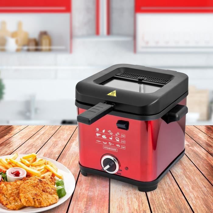 KITCHENCOOK - FR1010_RED - Friteuse - 900W - 1,5L - Rouge - Photo n°2