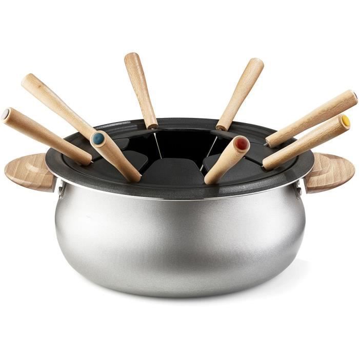 LAGRANGE 349018 Appareil a fondue + 3 ramequins - 900W - 8 fourchettes manche en bois - Socle thermoplastique - Thermostat réglable - Photo n°2