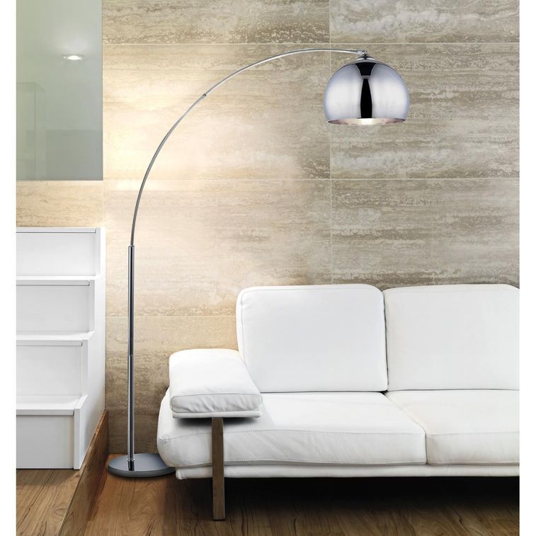 Lampadaire métal argenté Nalia - Photo n°1