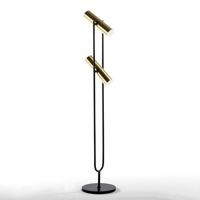 Lampadaire métal doré et pied noir Egaly H 120 cm - Photo n°1