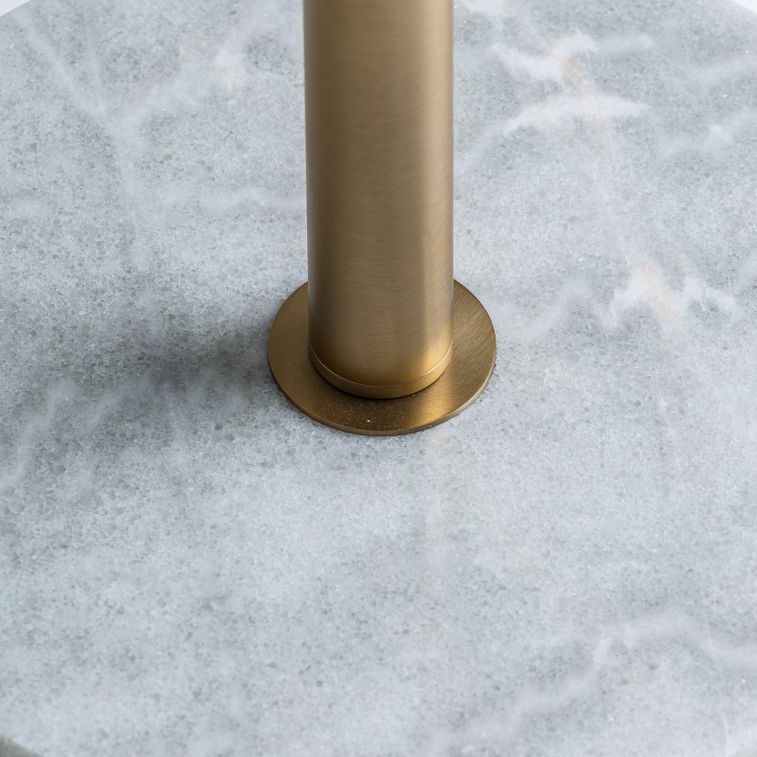 Lampadaire métal doré et socle marbre blanc Gonna - Photo n°3