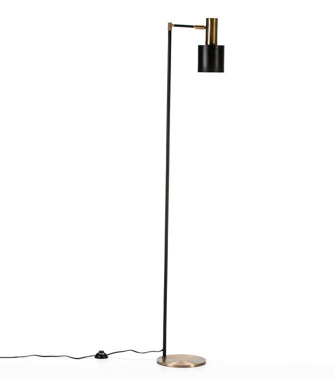 Lampadaire métal noir et doré Egaly H 163 cm - Photo n°1