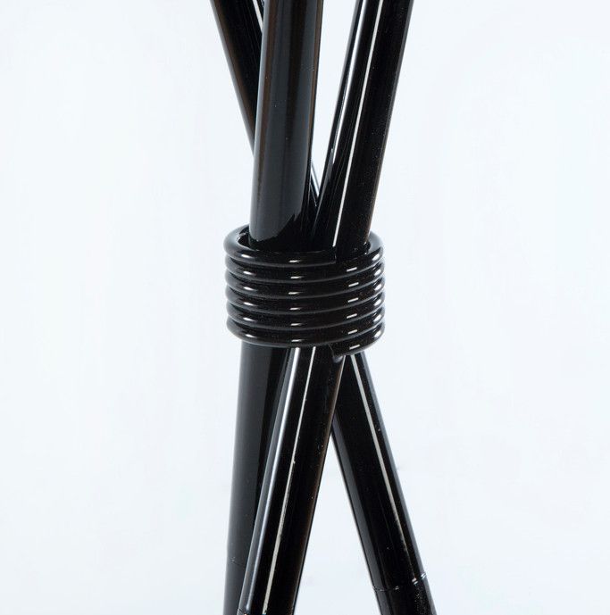 Lampadaire toile noir et pieds métal noir Dimina H 180 cm - Photo n°3