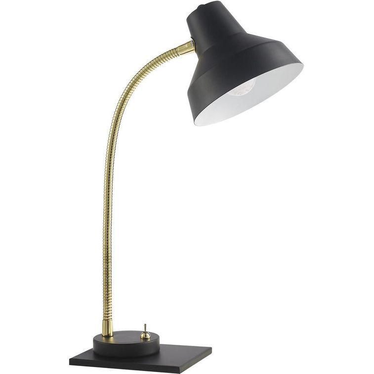 Lampe de bureau métal noir et doré Lechor - Photo n°1