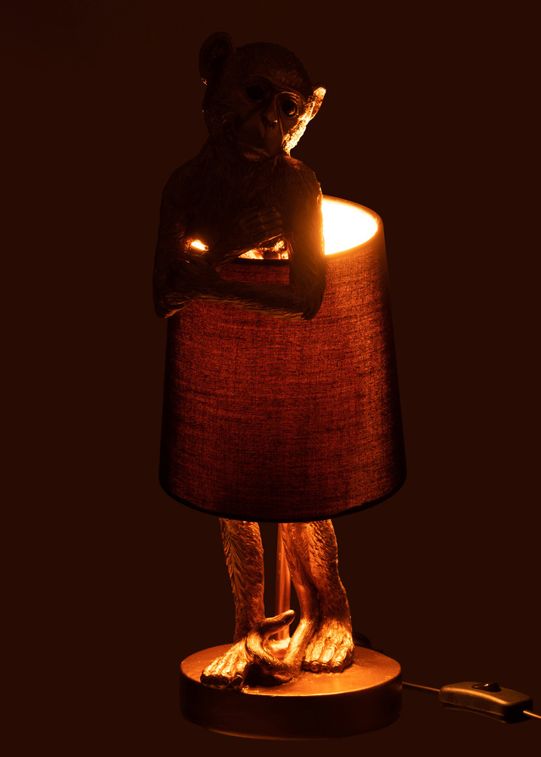 Lampe de chevet singe debout doré H 43 cm - Photo n°3