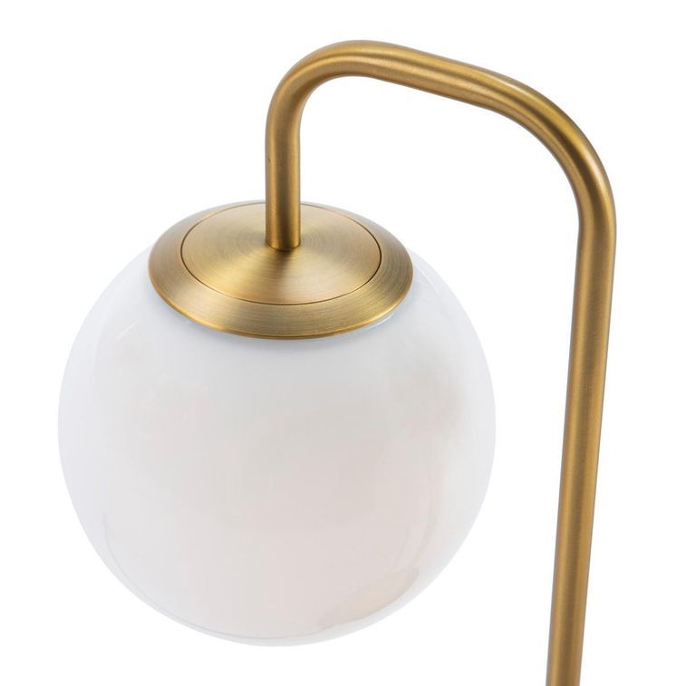 Lampe de table verre blanc et pied métal doré Tupil - Photo n°4