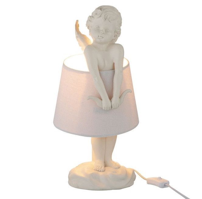 Lampe de table ange résine blanche Licia - Photo n°2