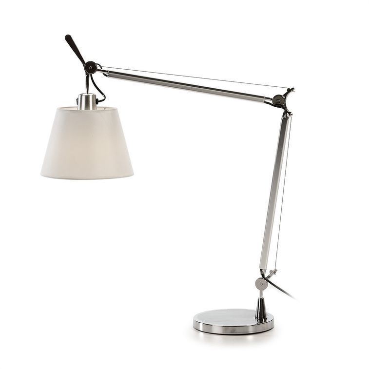 Lampe de table blanc et métal chromé Aviar - Photo n°1